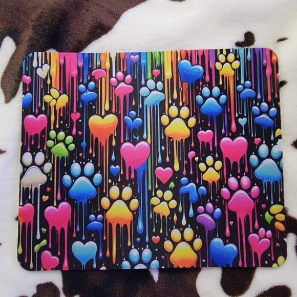 Paw Prints Colorful Computer Mouse Pad - Picture 7 of 7